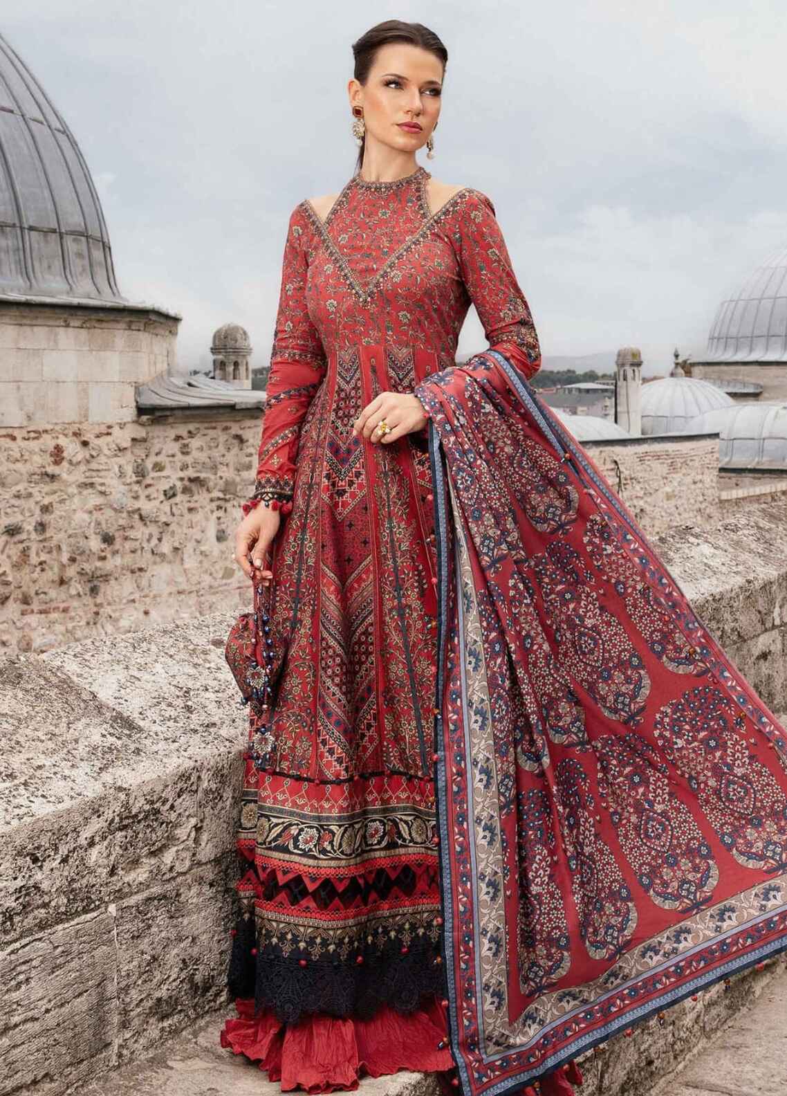 Embroidered Cambric 3 Piece Unstitched Suit MBL-MPT-2302-B-24-Winter Collection