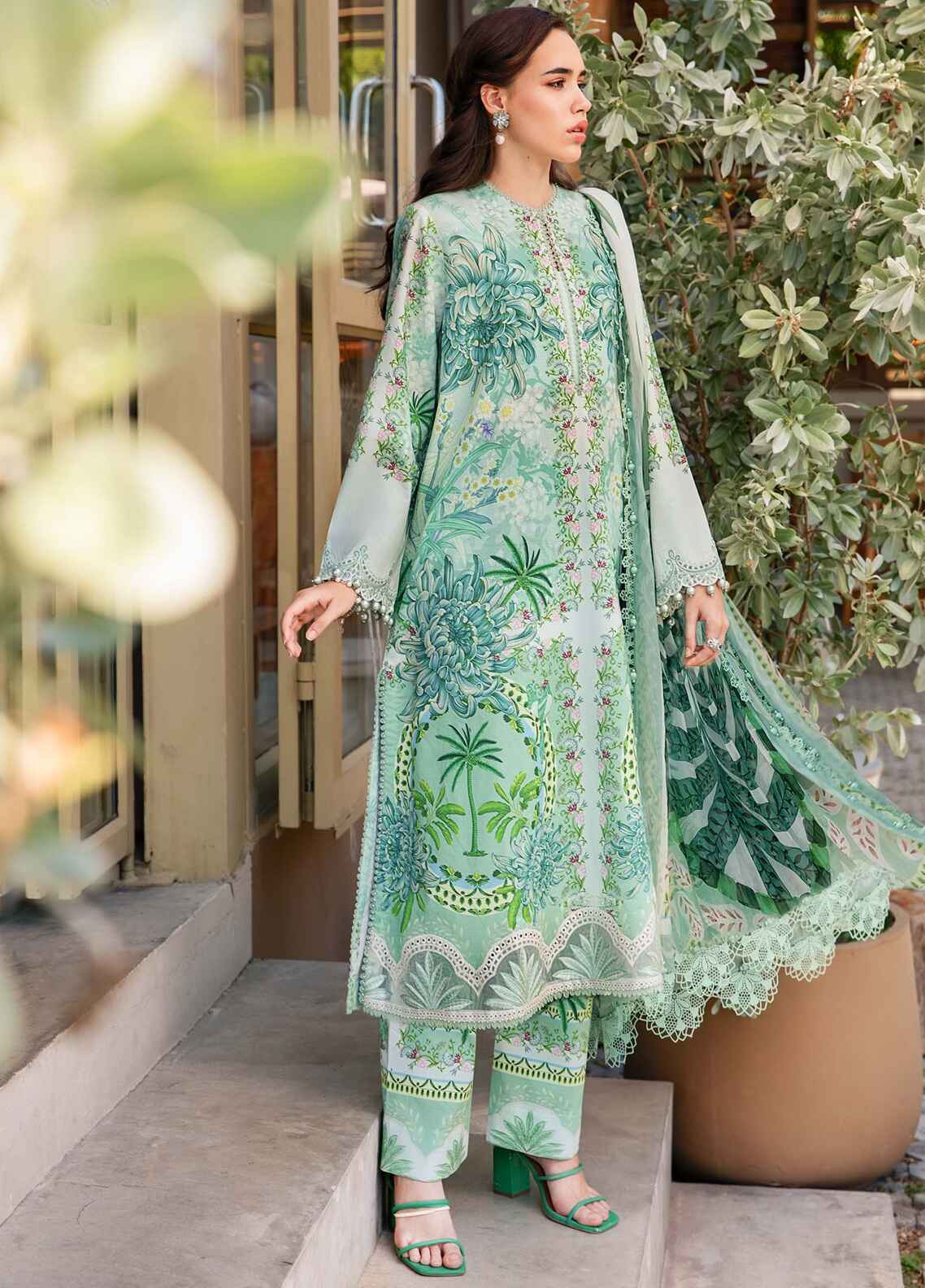 Embroidered Lawn 3 Piece Unstitched Suit MBL-MPT-2514-A-25 - Summer Collection