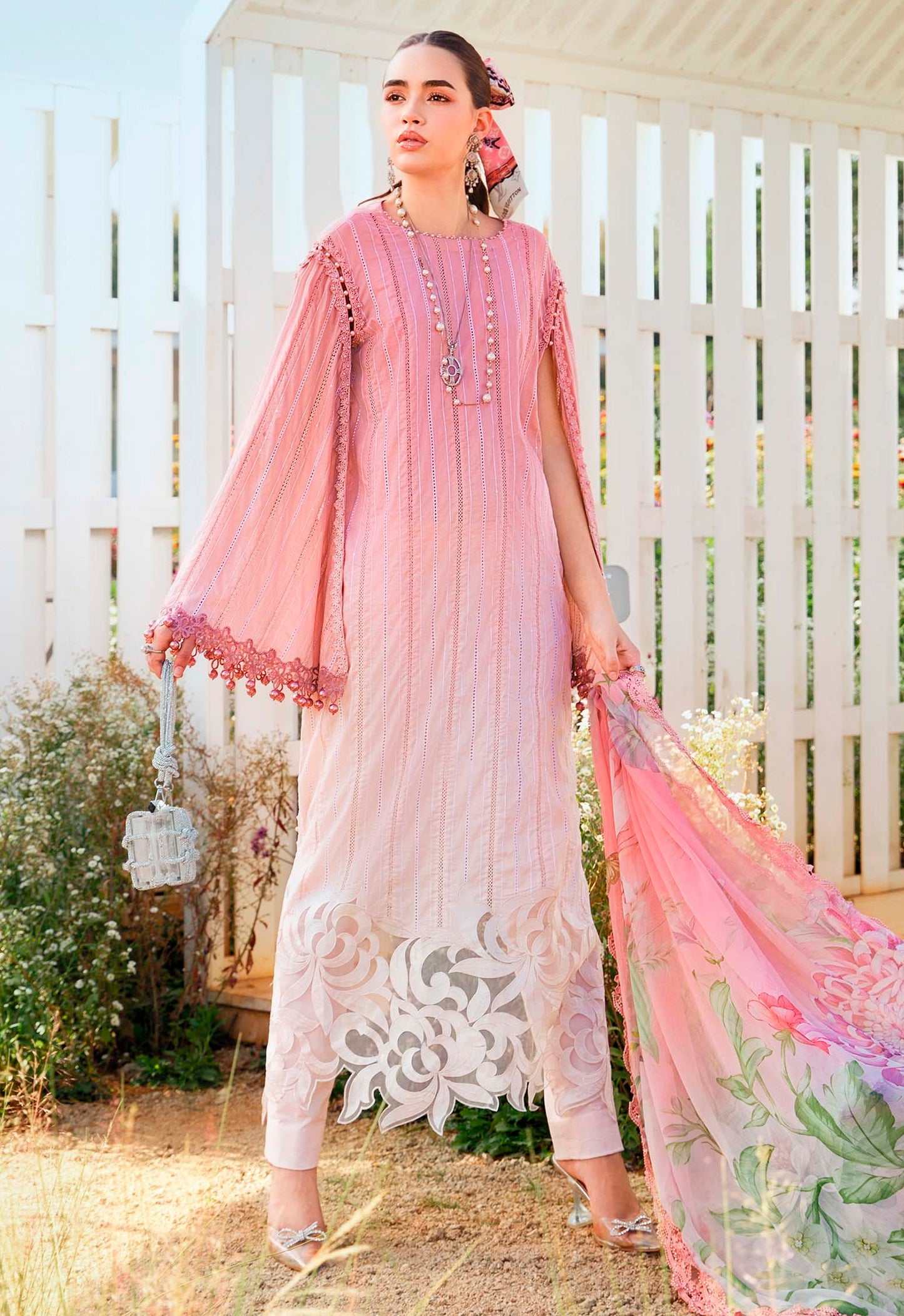 Embroidered Lawn 3 Piece Unstitched Suit MBL-MPT-2506-A-25 - Summer Collection