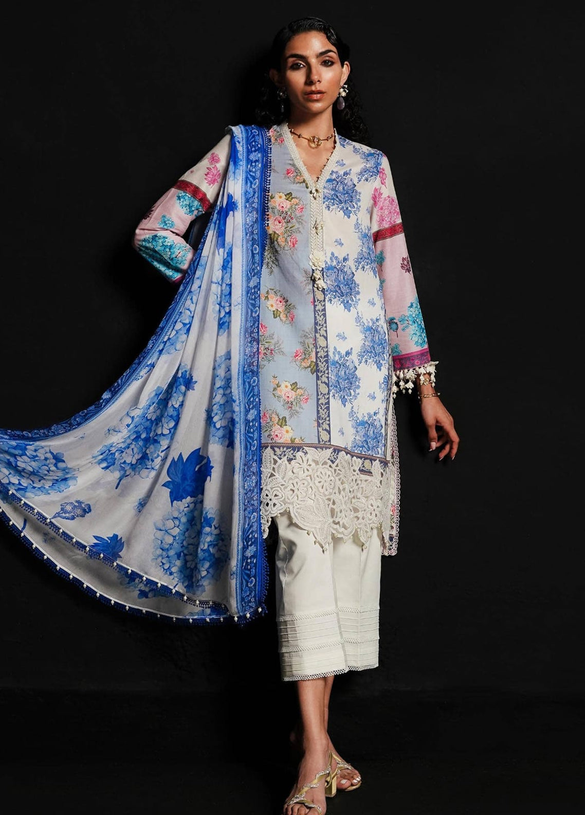 Embroidered Lawn 3 Piece Unstitched Suit SSL-M241-003A-24 - Summer Collection