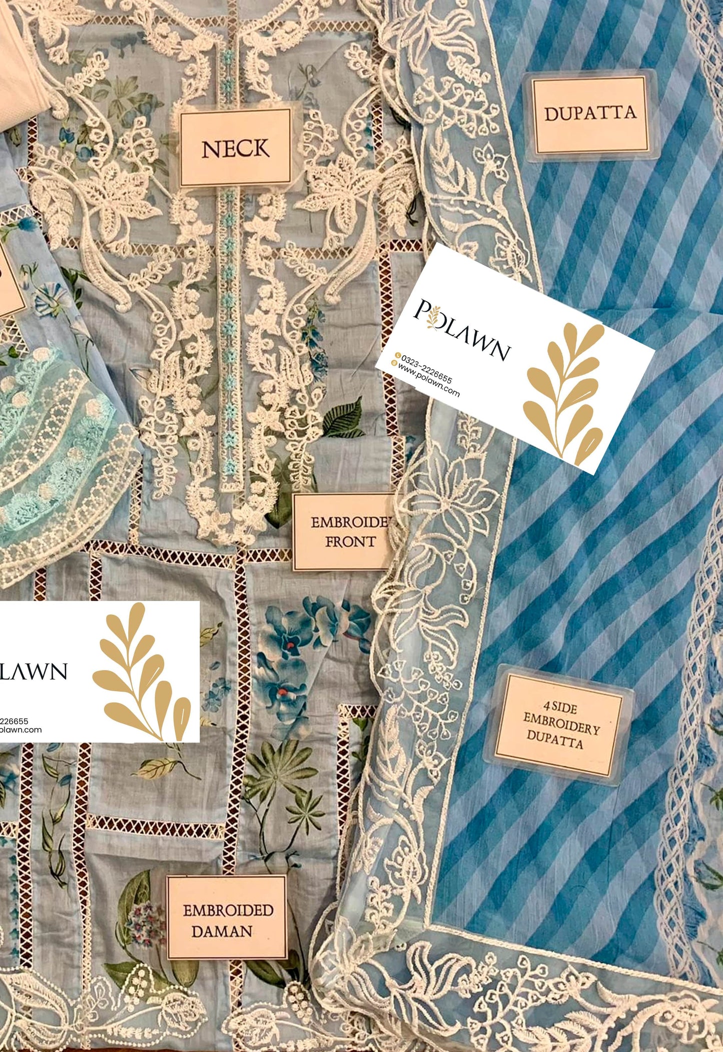 Embroidered Lawn 3 Piece Unstitched Suit CSSL-D07-B-25 - Summer Collection