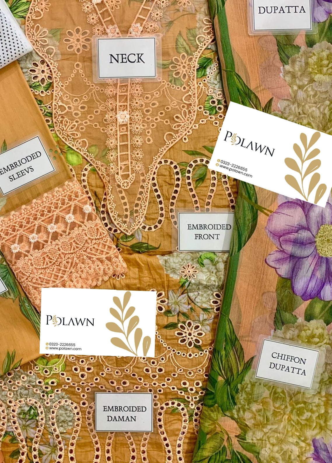 Embroidered Lawn 3 Piece Unstitched Suit MBL-MPT-2602-A-25 - Summer Collection