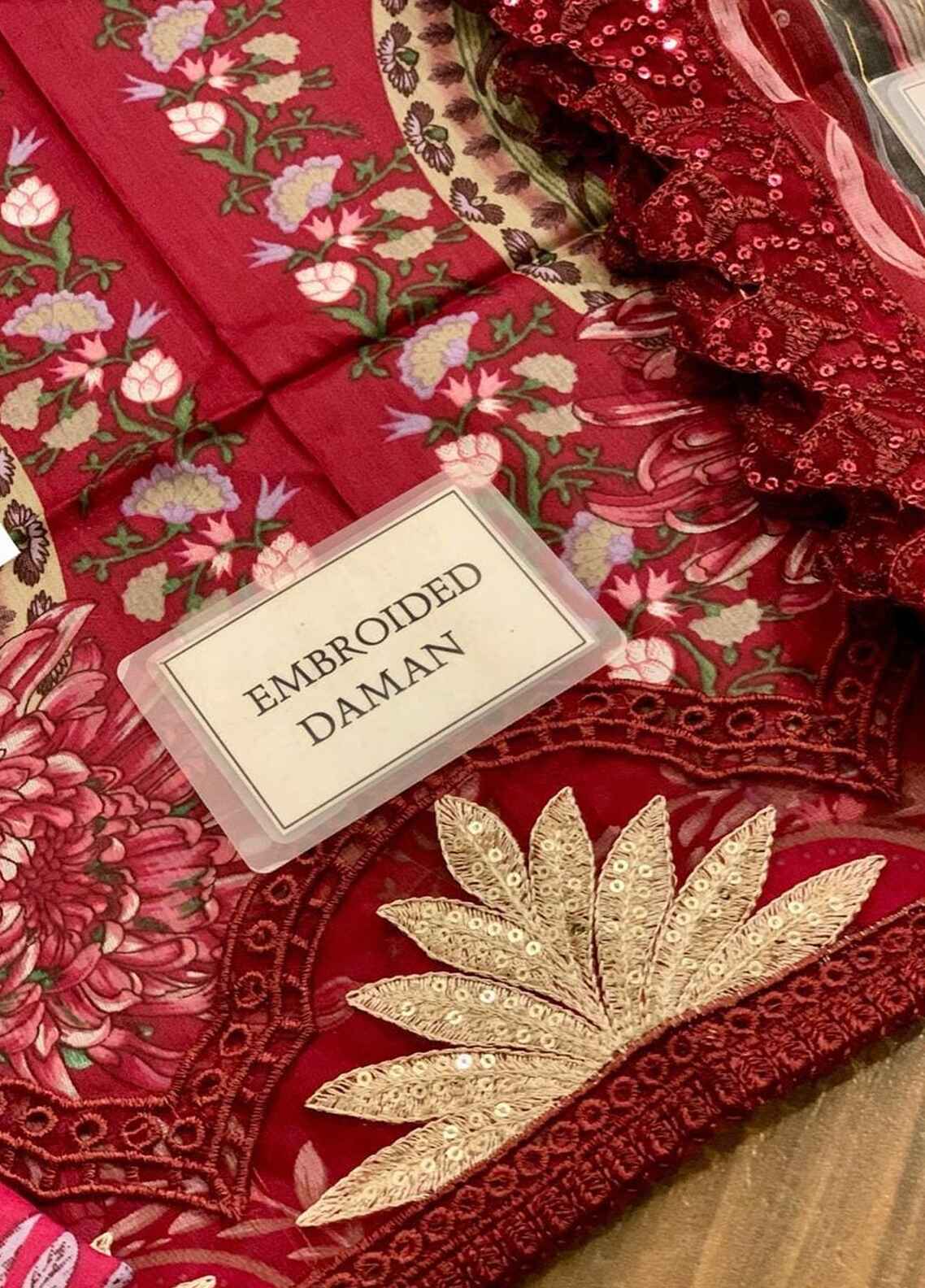 Embroidered Lawn 3 Piece Unstitched Suit MBL-MPT-2514-B-25 - Summer Collection
