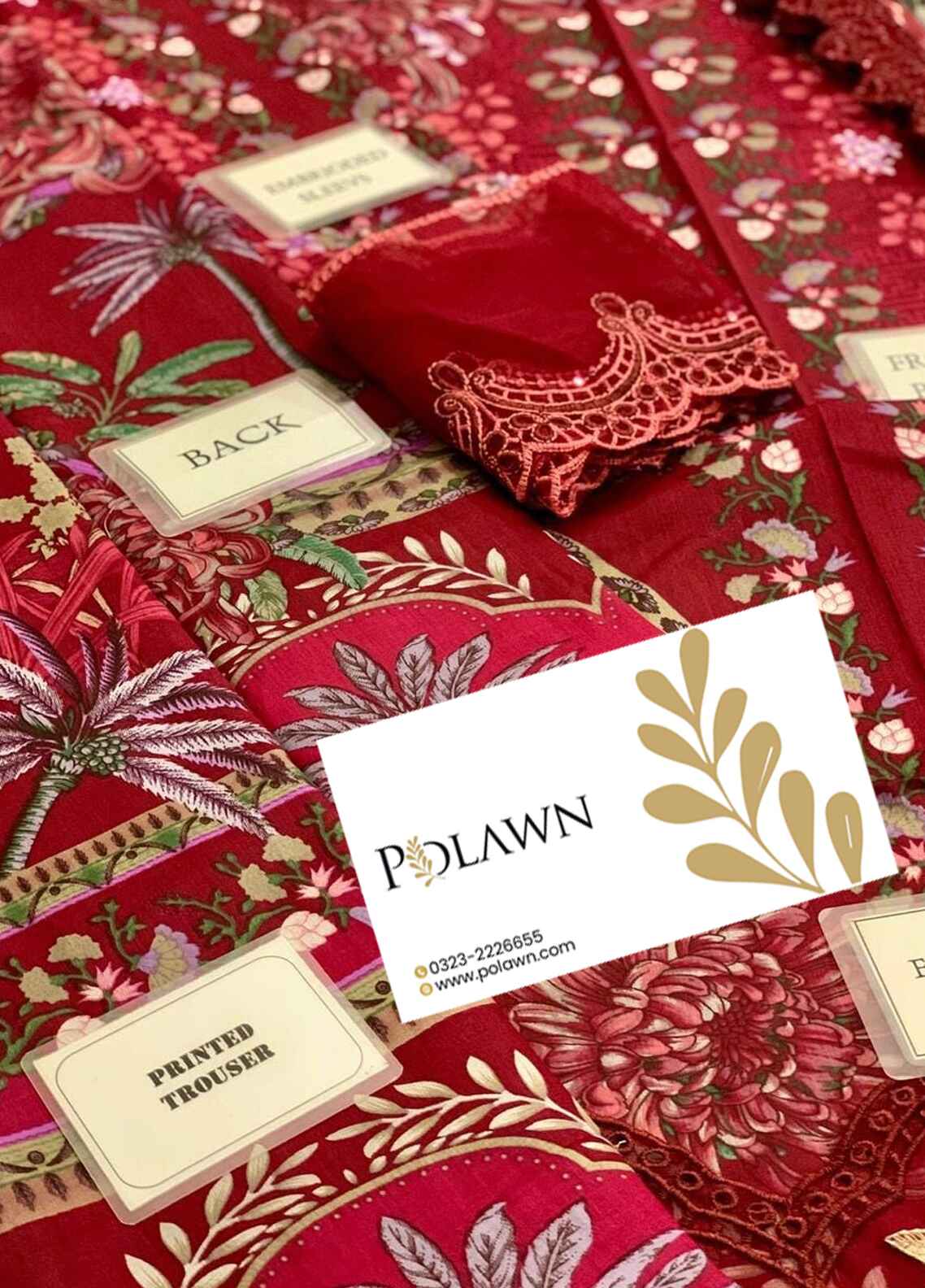 Embroidered Lawn 3 Piece Unstitched Suit MBL-MPT-2514-B-25 - Summer Collection