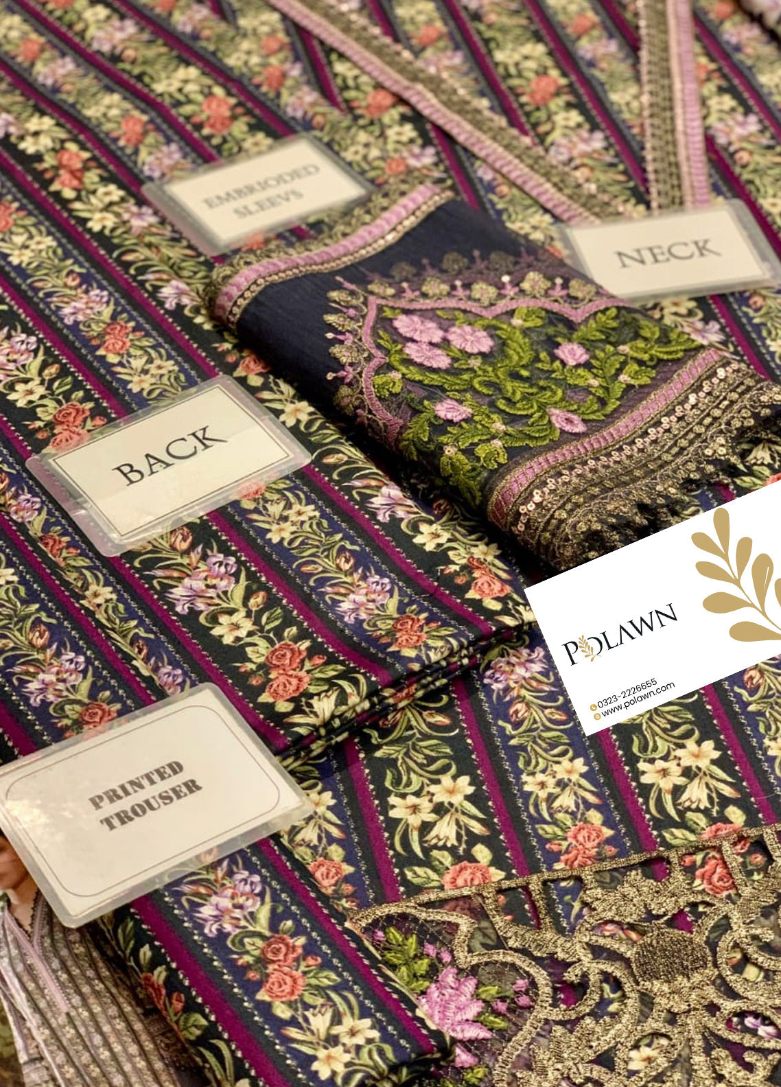 Embroidered Lawn 3 Piece Unstitched Suit MBL-MPT-2107-B-24 - Summer Collection