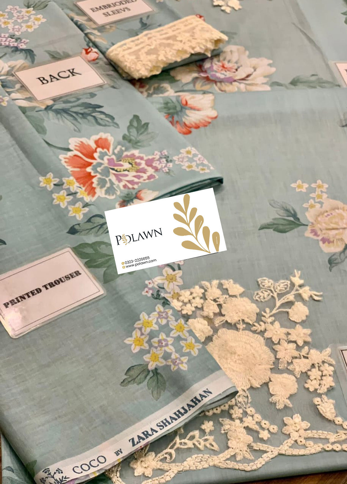 Embroidered Lawn 3 Piece Unstitched Suit ZSL-D05-B-23 Summer Collection