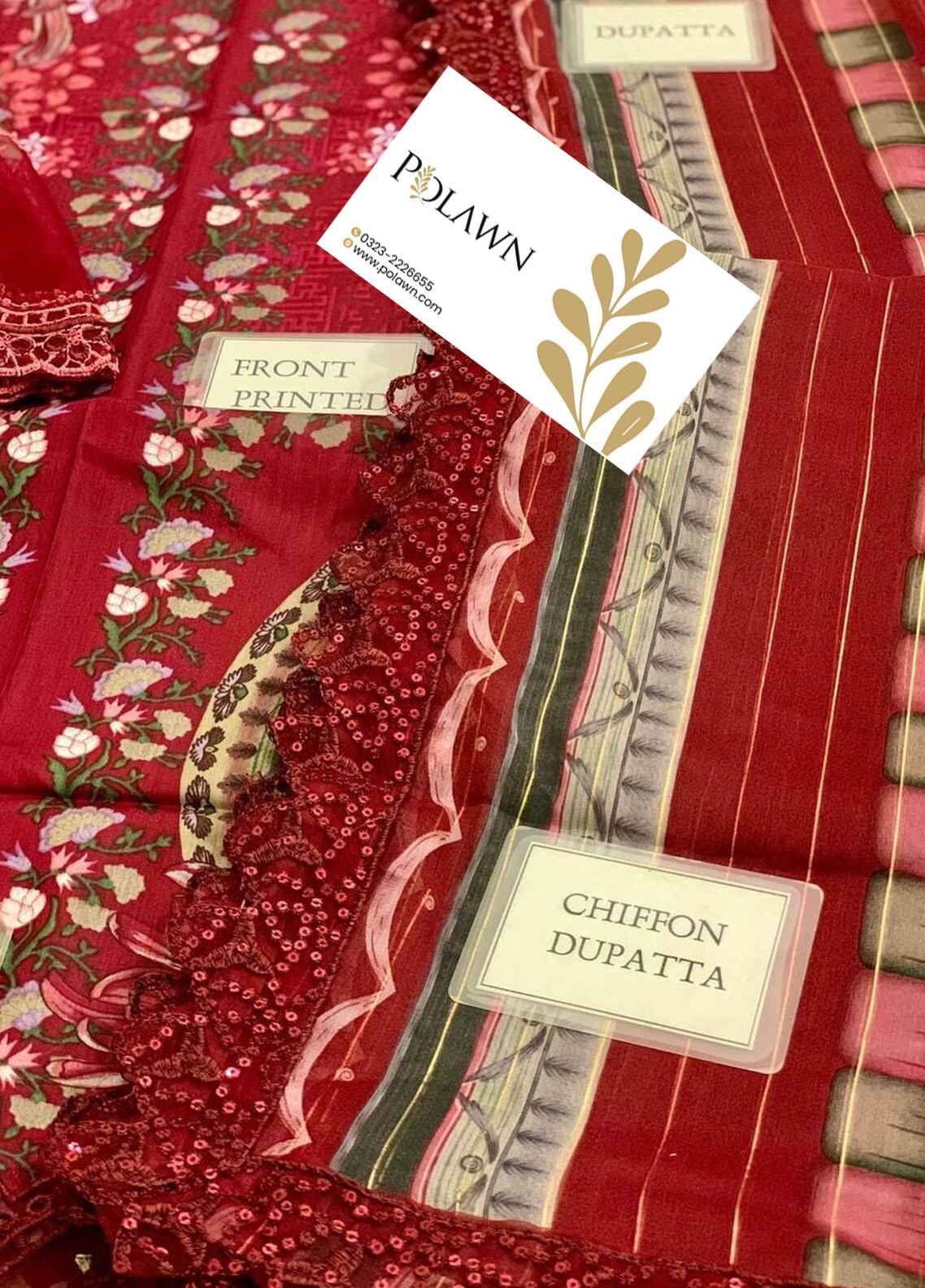 Embroidered Lawn 3 Piece Unstitched Suit MBL-MPT-2514-B-25 - Summer Collection