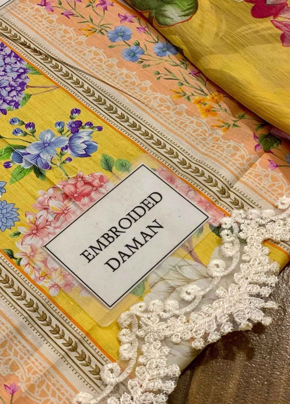 Embroidered Lawn 3 Piece Unstitched Suit MBL-MPT-2509-A-25 - Summer Collection