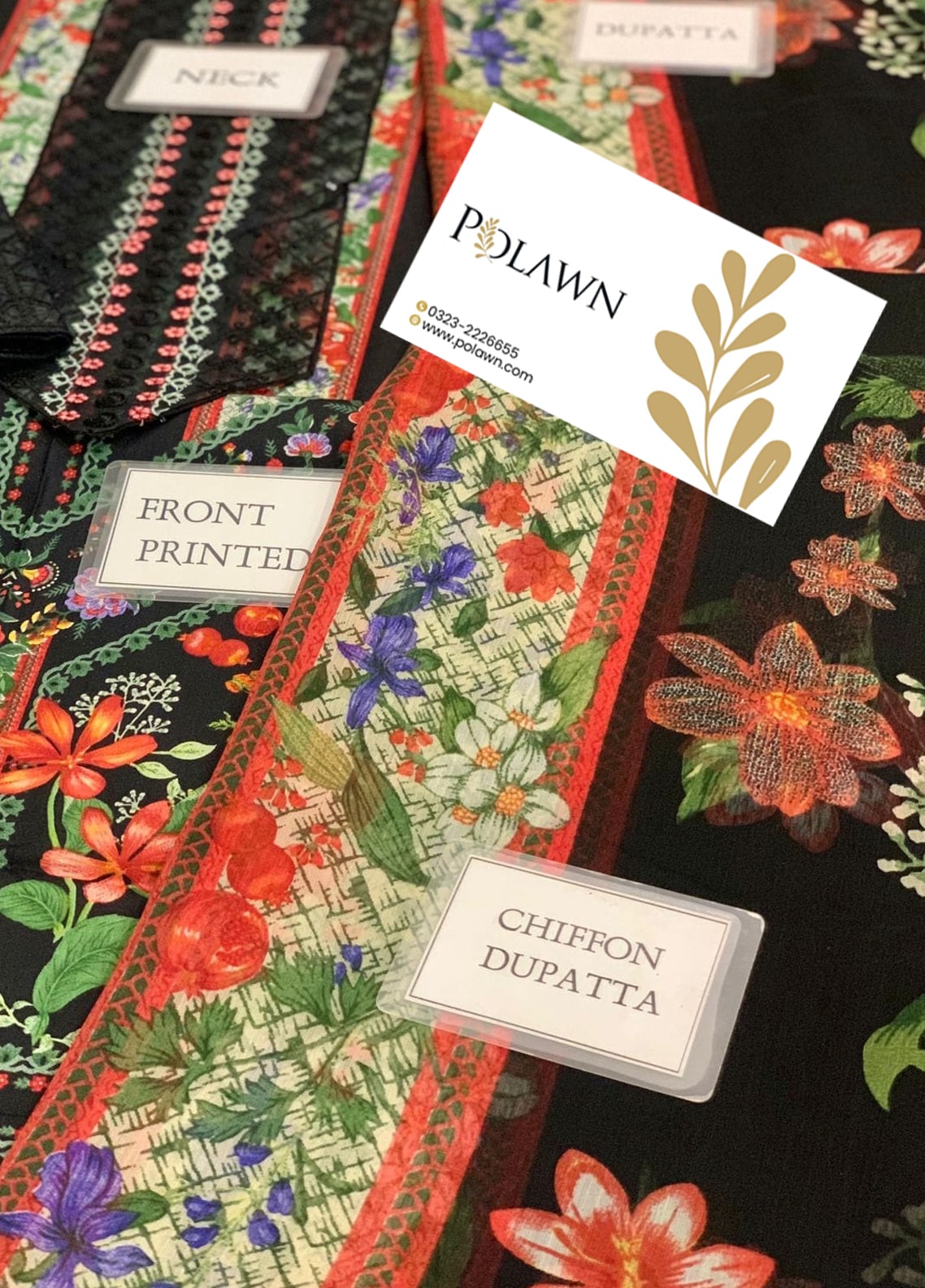 Embroidered Lawn 3 Piece Unstitched Suit MBL-MPT-2610-B-25 - Summer Collection