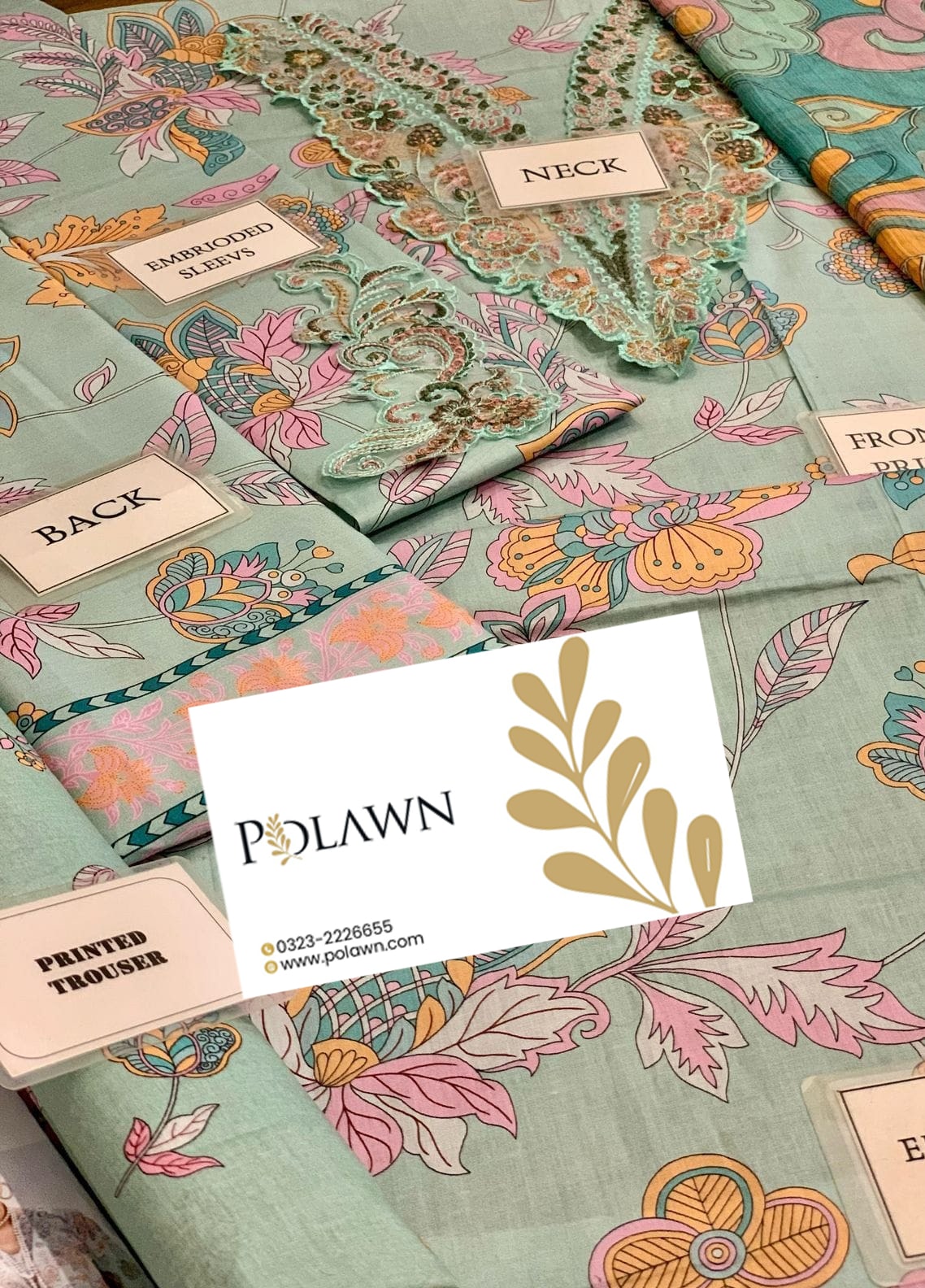 Embroidered Lawn 3 Piece Unstitched Suit RL-N-607 - Summer Collection