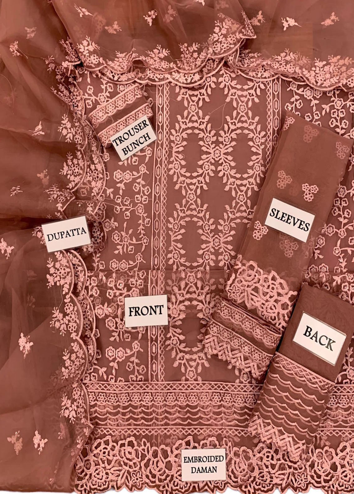 Embroidered Unstitched 3 Piece Organza Suit AC-GLITTERY ROSE-22-Party Wear