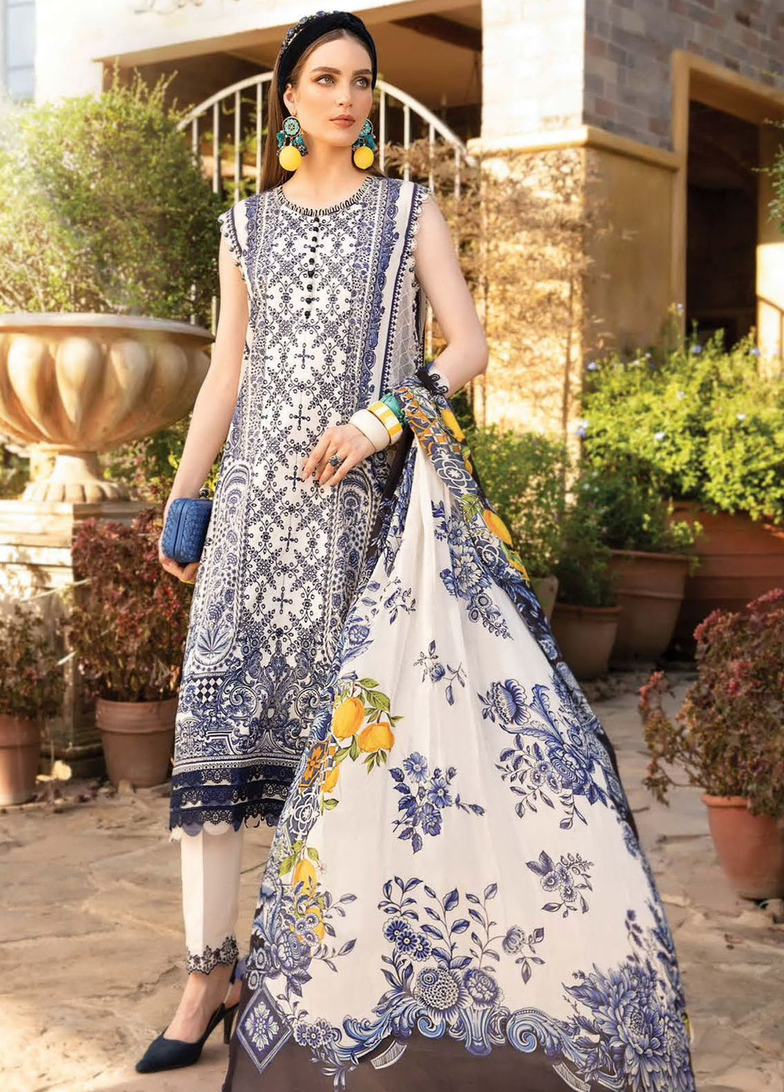 Embroidered Lawn 3 Piece Unstitched Suit MBL-MPT-1705-B-23-Summer Collection