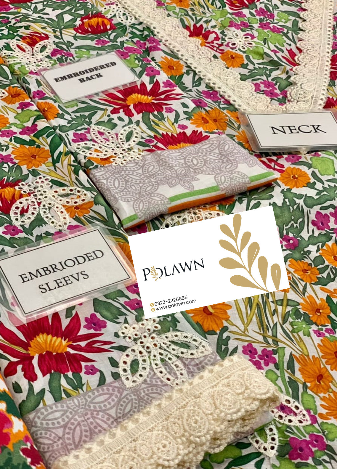 Embroidered Lawn 3 Piece Unstitched Suit MBL-MPT-1708-B-23 - Summer Collection