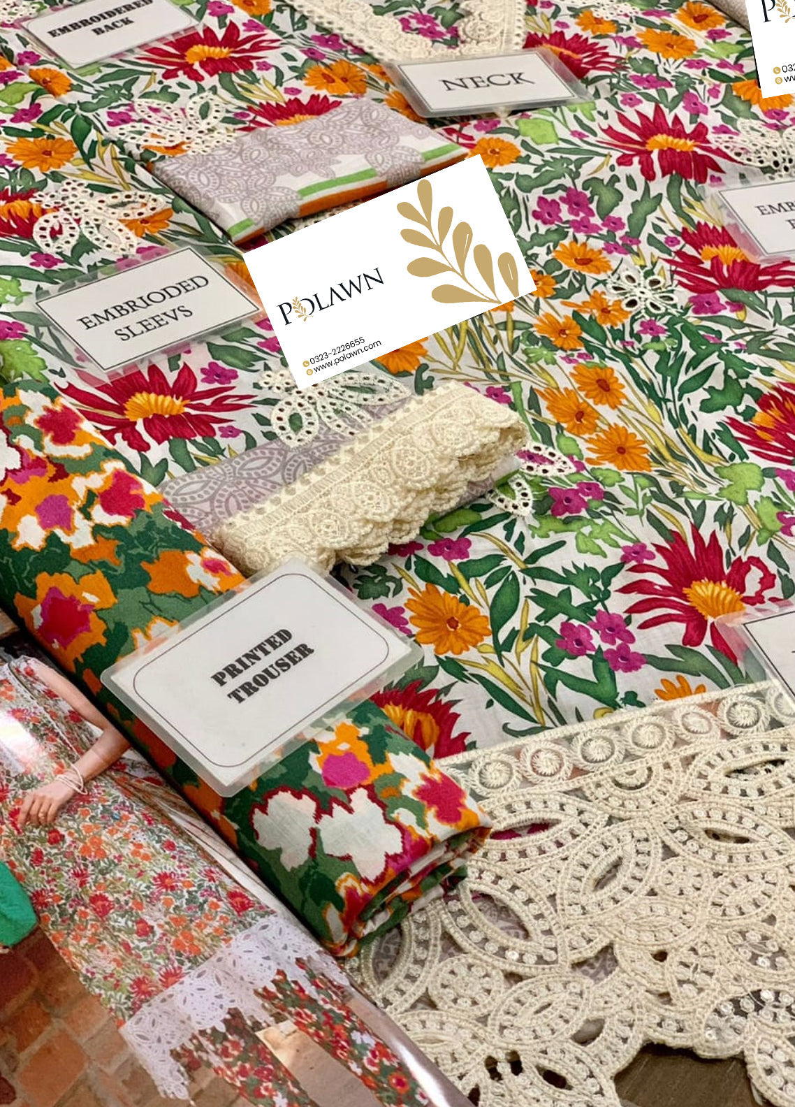 Embroidered Lawn 3 Piece Unstitched Suit MBL-MPT-1708-B-23 - Summer Collection