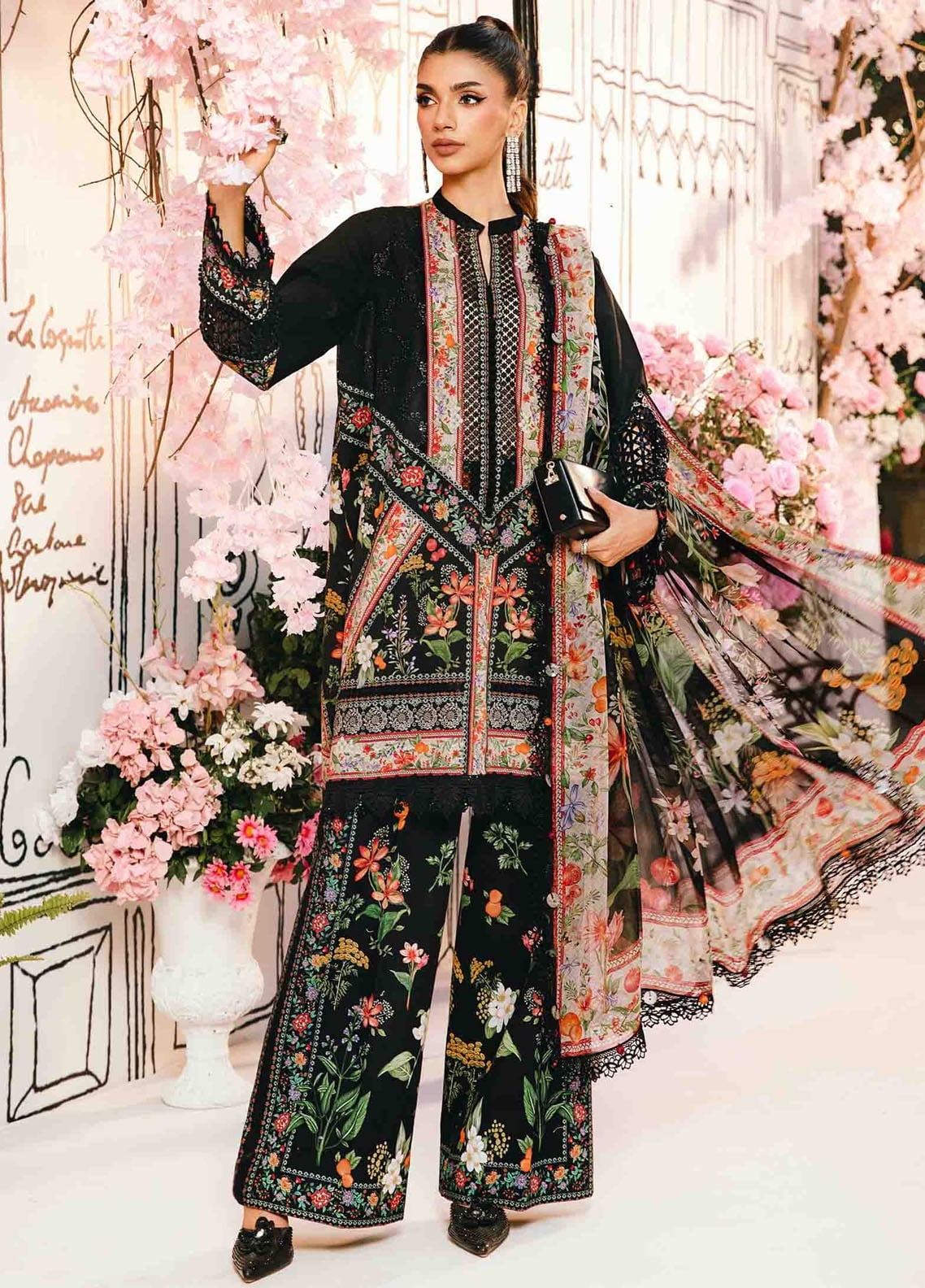 Embroidered Lawn 3 Piece Unstitched Suit MBL-MPT-2610-B-25 - Summer Collection