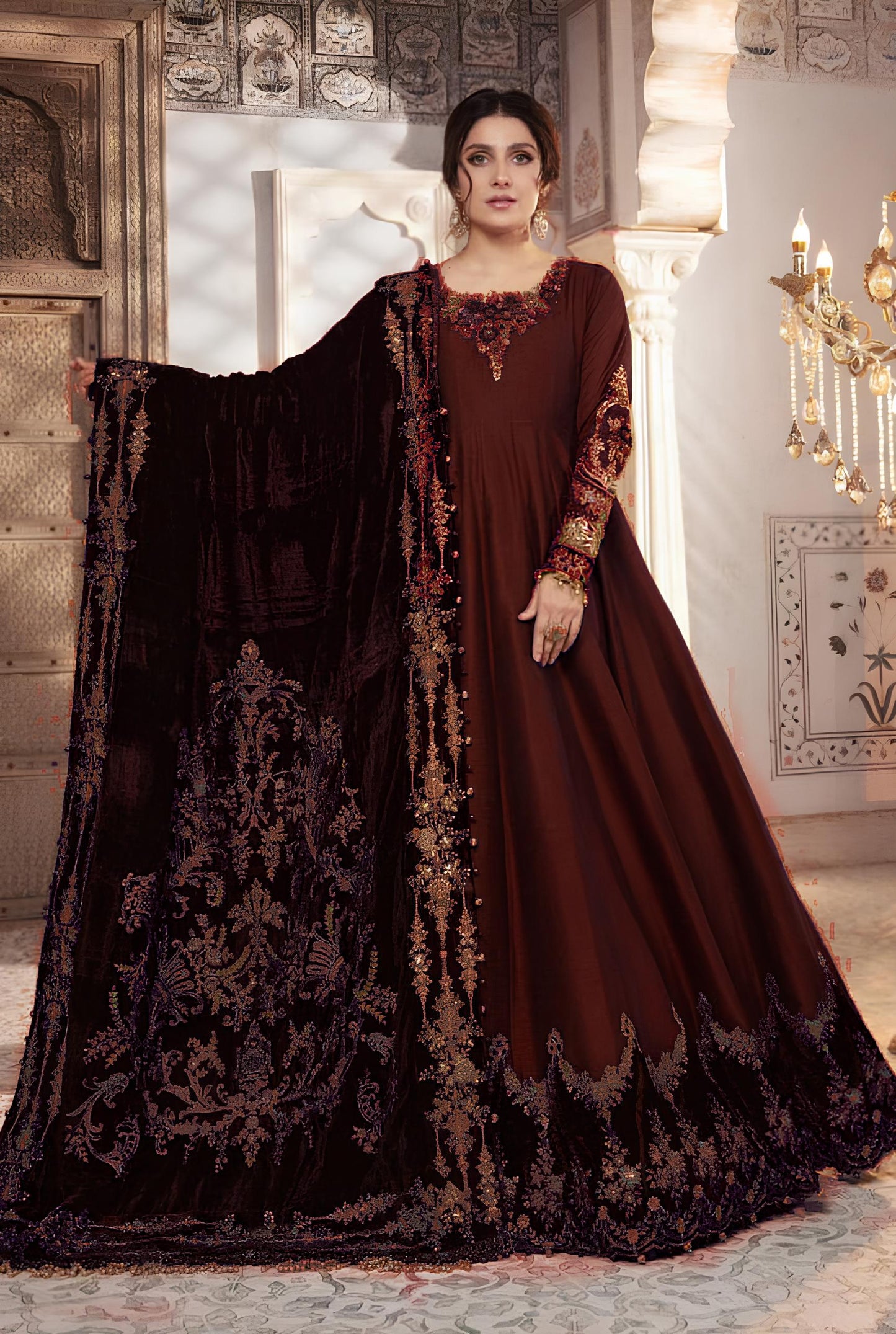 Embroidered Silk 3 Piece Unstitched Suit MBC-BD-2307-24 - Party Wear