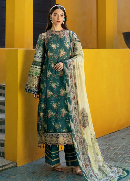 Embroidered Lawn 3 Piece Unstitched Suit EL-07A-STAY CURIOUS-25 - Summer Collection