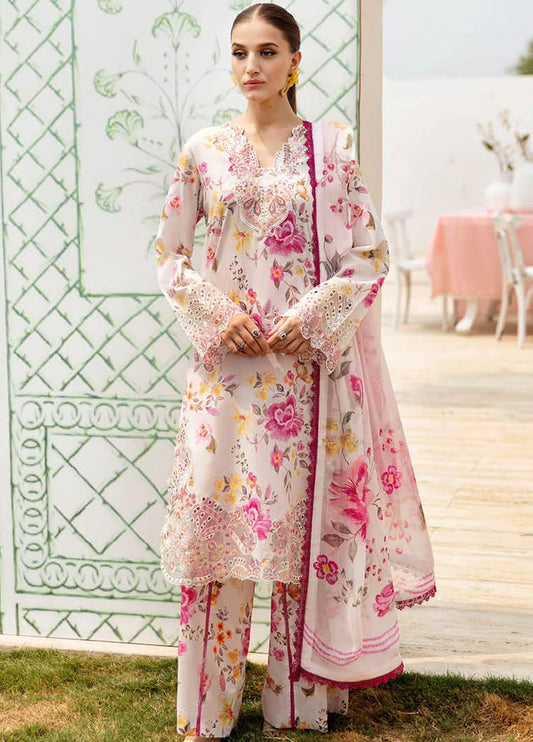 Embroidered Lawn 3 Piece Unstitched Suit RL-N-608 - Summer Collection