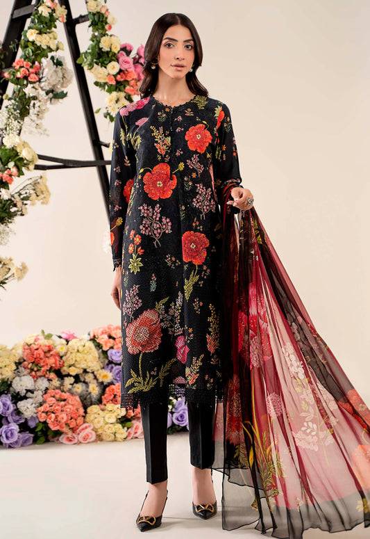 Embroidered Lawn 3 Piece Unstitched Suit MBL-MPT-2607-B-25 - Summer Collection