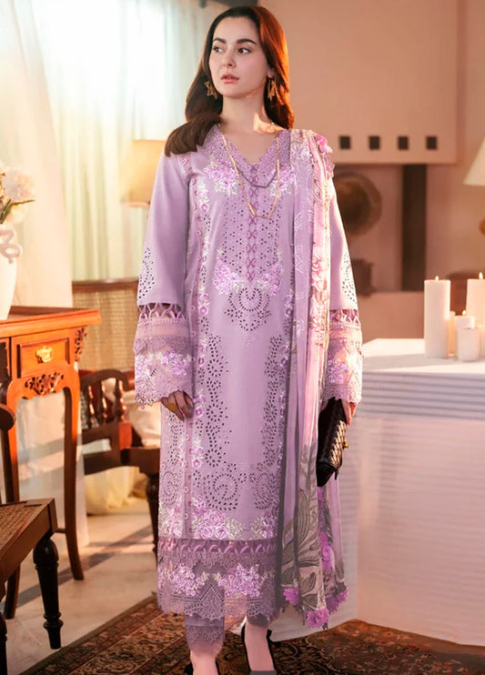 Embroidered Lawn 3 Piece Unstitched Suit JL-MAUVE-25 - Summer Collection