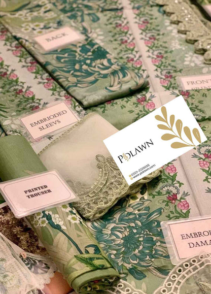 Embroidered Lawn 3 Piece Unstitched Suit MBL-MPT-2514-A-25 - Summer Collection