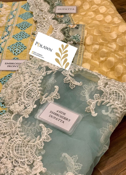 Embroidered  Lawn 3 Piece Unstitched Suit CSSL-D05-A-AMBER-22 -Summer Collection