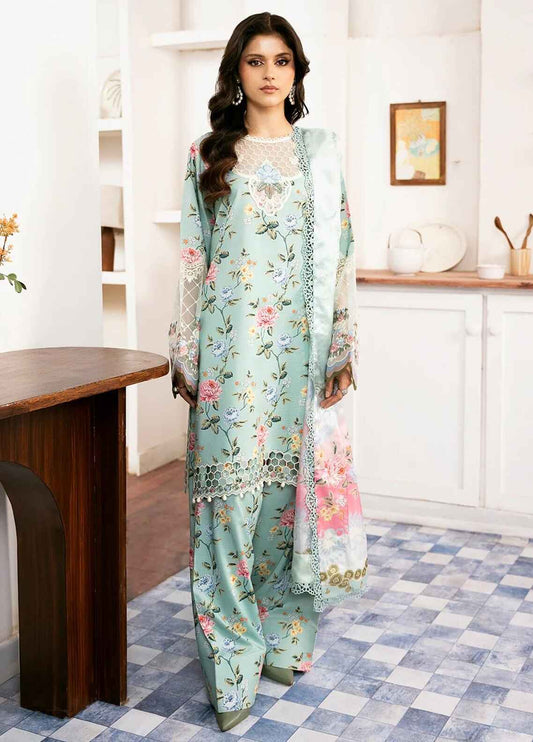 Embroidered Lawn 3 Piece Unstitched Suit BIL-71-A - Summer Collection